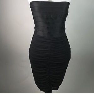 Bebe Black Bandage Strapless Cocktail Dress S